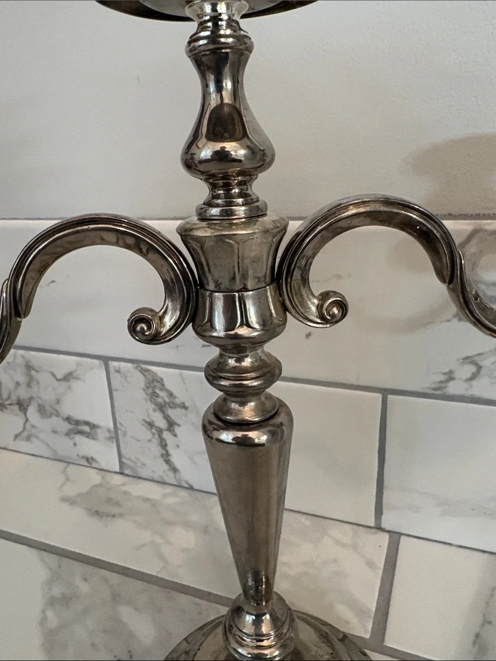 Vintage 3-Arm Silver- Plated Candelabra - Home Accents